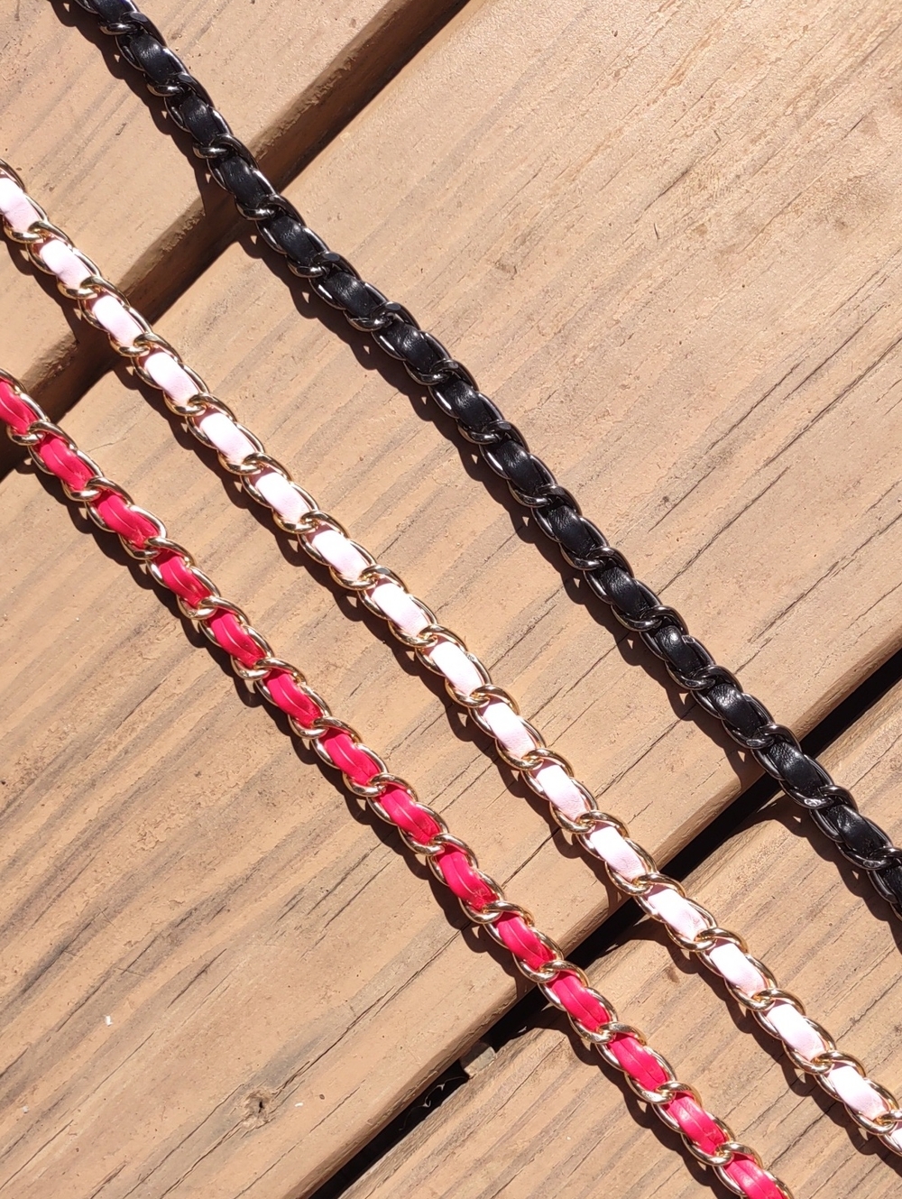Bag Shoulder Or Crossbody Faux Leather Chains. (3) 39"Inches.